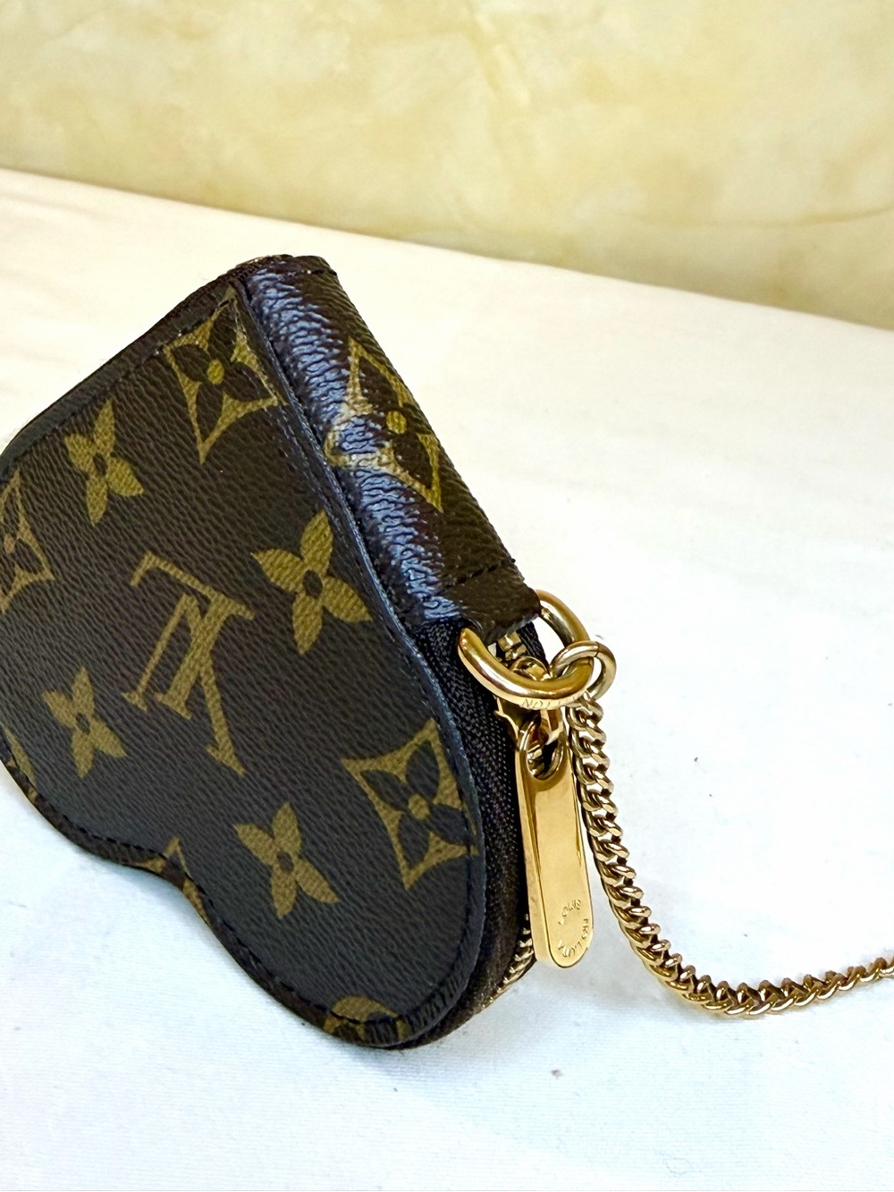 Louis Vuitton Monogram Heart Coin Pouch - Brown with Gold Hardware - Picture 7 of 13